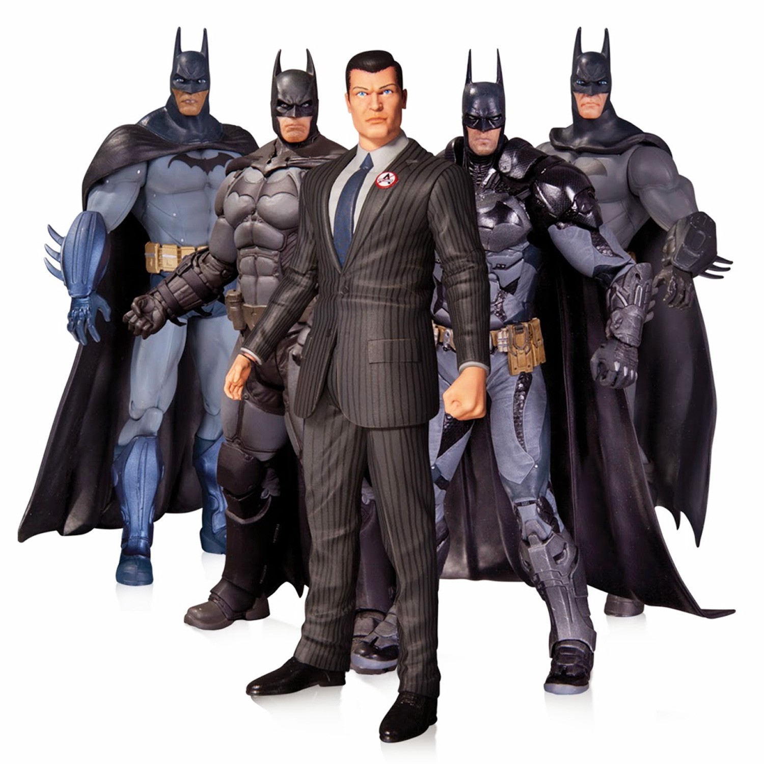 DC COLLECTIBLES Box 5 Figure Action 16cm BATMAN BRUCE WAYNE ARKHAM NEW ...